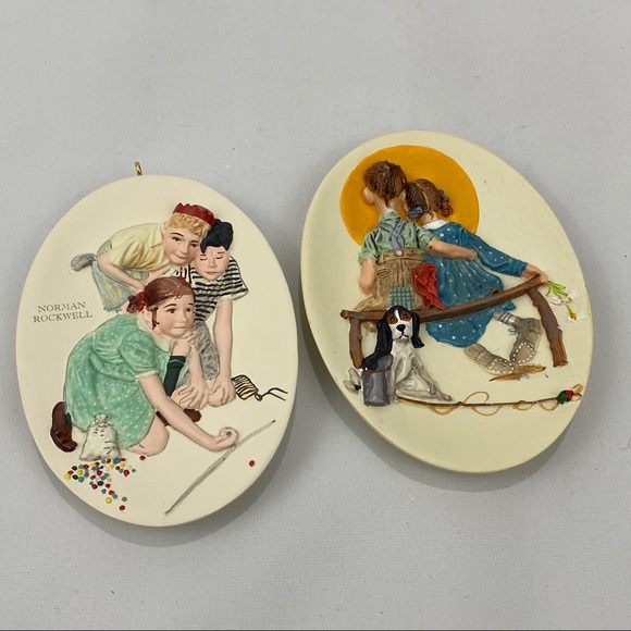 Norman Rockwell Boy & Girl Ornament